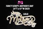 PICK (2) MOTHER'S DAY FANCY SCRIPT: HALF - Yard Card Signs by JYS International