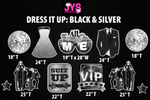 DRESS IT UP FLAIR: BLACK & SILVER - Yard Card Signs by JYS International