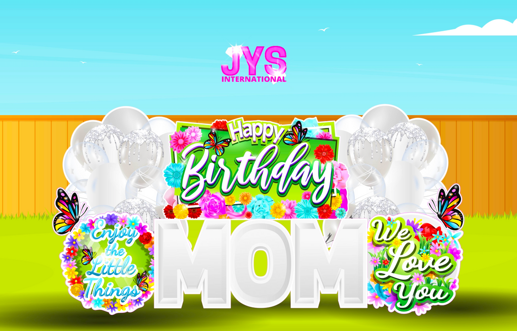 SPRING FLOWERS HBD: BOLD MIX HALF - Yard Card Signs by JYS International