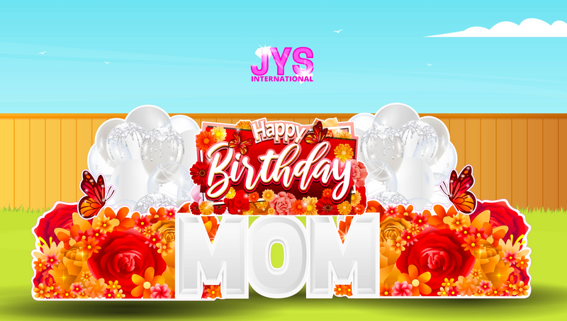 SPRING FLOWERS HBD: VIBRANT MIX HALF - Yard Card Signs by JYS International