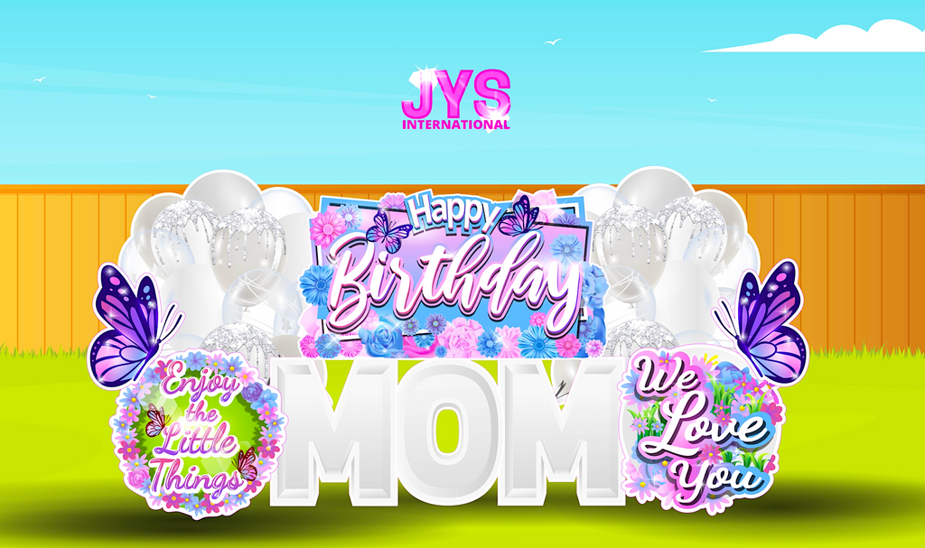 SPRING FLOWERS HBD: PASTEL HALF - Yard Card Signs by JYS International