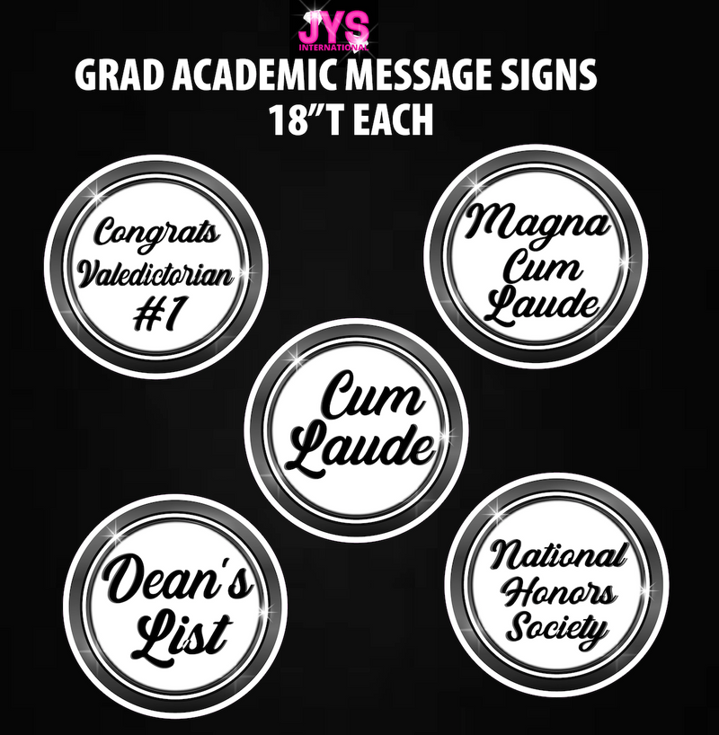 GRAD ACADEMIC MESSAGES: HALF SHEET - Yard Card Signs by JYS International