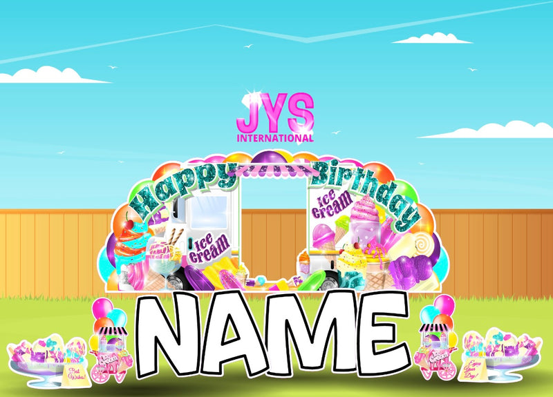 JYS OVERLOAD: ICE CREAM THEME (EZ FOLD) - Yard Card Signs by JYS International