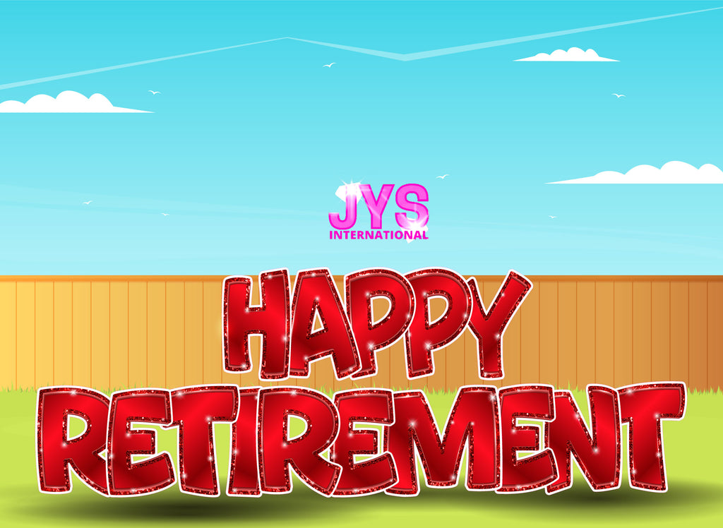 23”T Happy Retirement Fold: Red - Yard Card Signs by JYS International