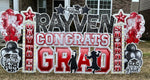 CONGRATS GRAD: RED - Yard Card Signs by JYS International