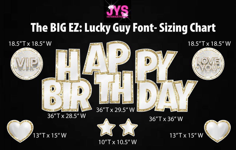 THE BIG EZ: SEQUIN CHAMPAGNE (LG FONT) - Yard Card Signs by JYS International