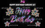 Neon Birthday EZ Set - Yard Card Signs by JYS International