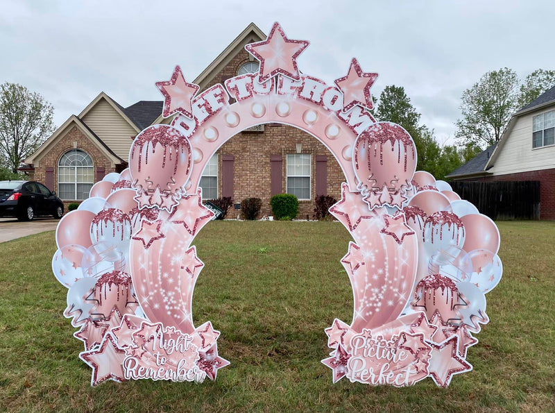 UNDER THE STARS PHOTO ARCH: ROSE GOLD - Yard Card Signs by JYS International