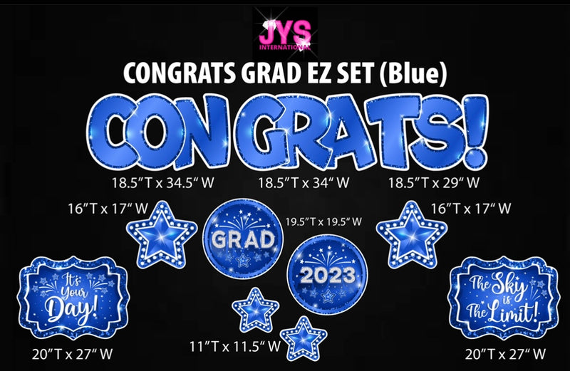 CONGRATS EZ SET: MULTIPLE COLORS - Yard Card Signs by JYS International