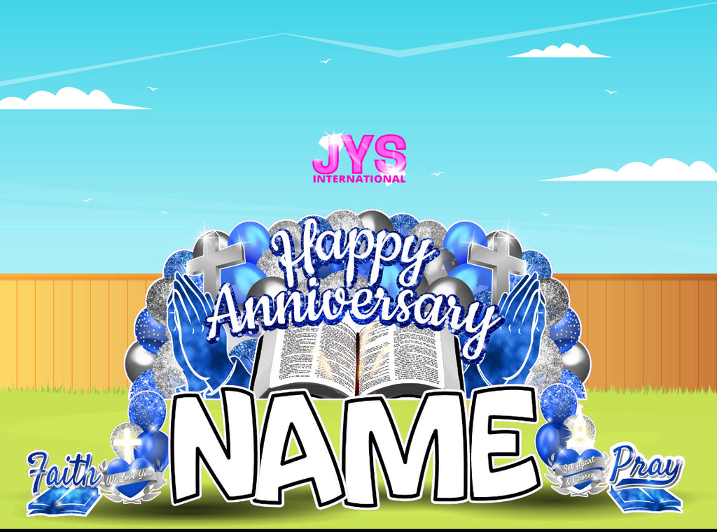 JYS OVERLOAD: HAPPY ANNIVERSARY(EZ FOLD ) - Yard Card Signs by JYS International