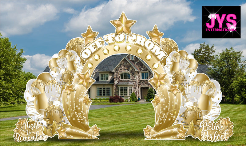 UNDER THE STARS PHOTO ARCH: GOLD - Yard Card Signs by JYS International