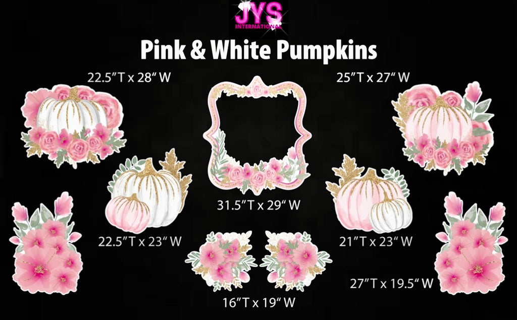 PINK/WHITE PUMPKINS w/ PHOTO OP - Yard Card Signs by JYS International