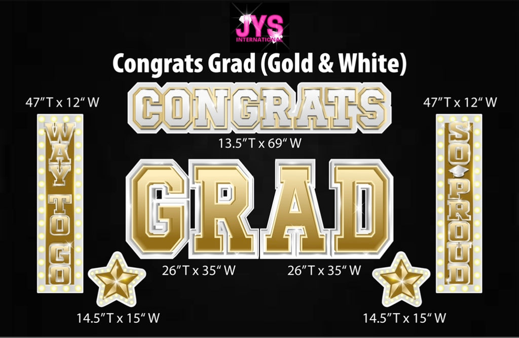 CONGRATS GRAD: GOLD - Yard Card Signs by JYS International