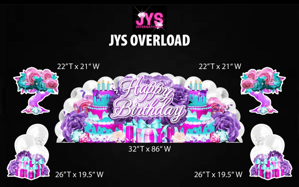 JYS OVERLOAD: PINK, PURPLE & TEAL - Yard Card Signs by JYS International