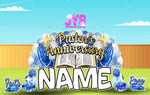 JYS OVERLOAD: PASTOR ANNIVERSARY(EZ FOLD - GOLD/BLUE) - Yard Card Signs by JYS International