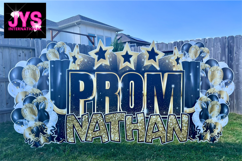 PROM EZ FOLD: BLACK & GOLD - Yard Card Signs by JYS International